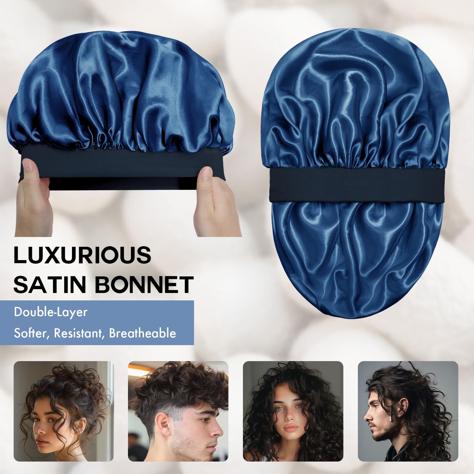 Bonnet Doitory satin doublure intérieur extérieur pour maintien durable
