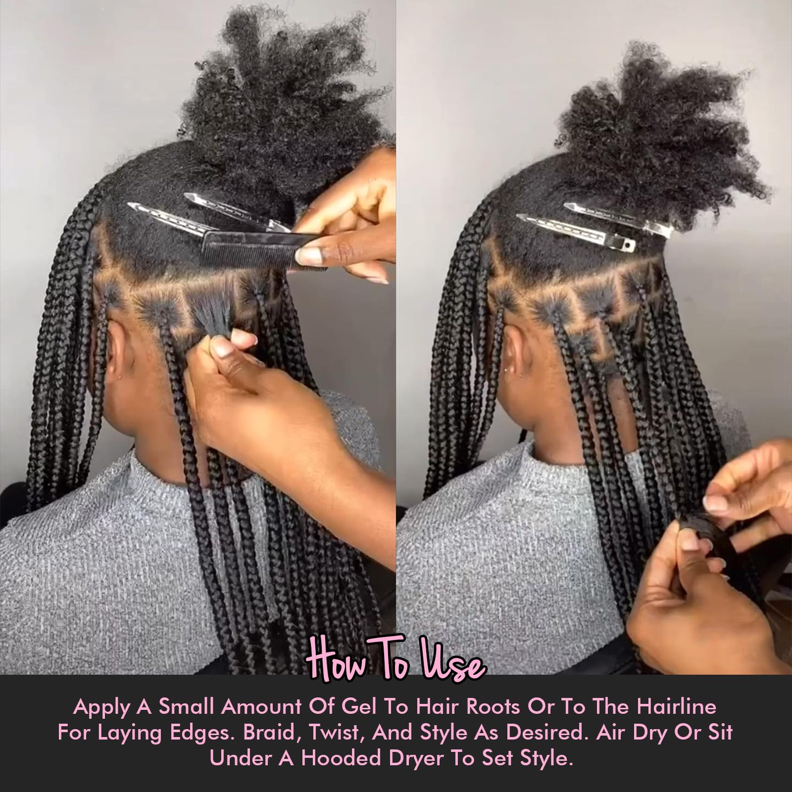 Gel Dolahair contrôle des bords – sans résidu, application propre et discrète.