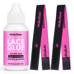 Dolahair colle pour front en dentelle : flacon prêt à l’application, tenue discrète et durable.