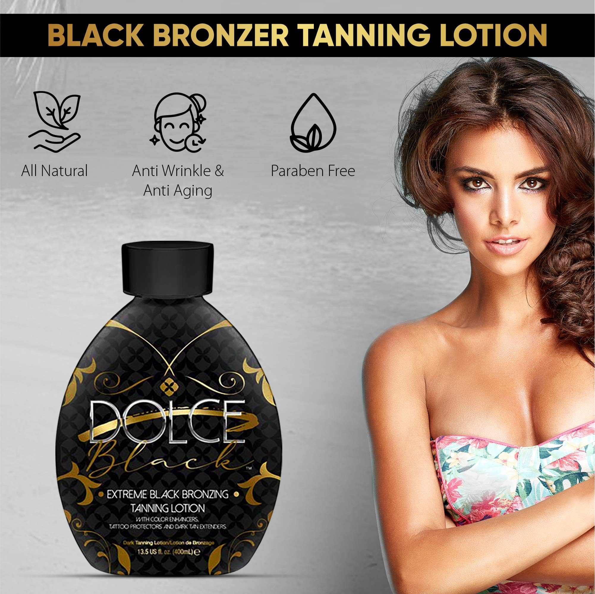 Dolce Black Bronzage Avant Après – montre un teint doré uniforme rapidement.