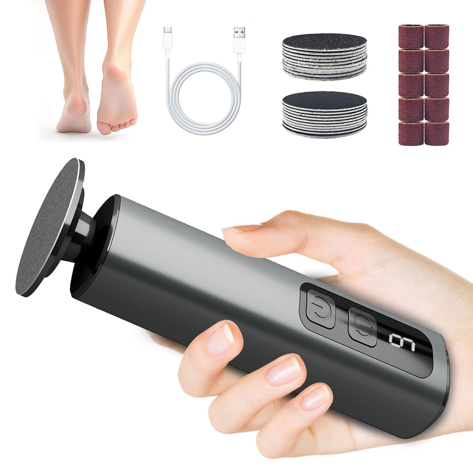 Dolcevitae pied remover corps aluminium gunmetal pour une pédicure à domicile.
