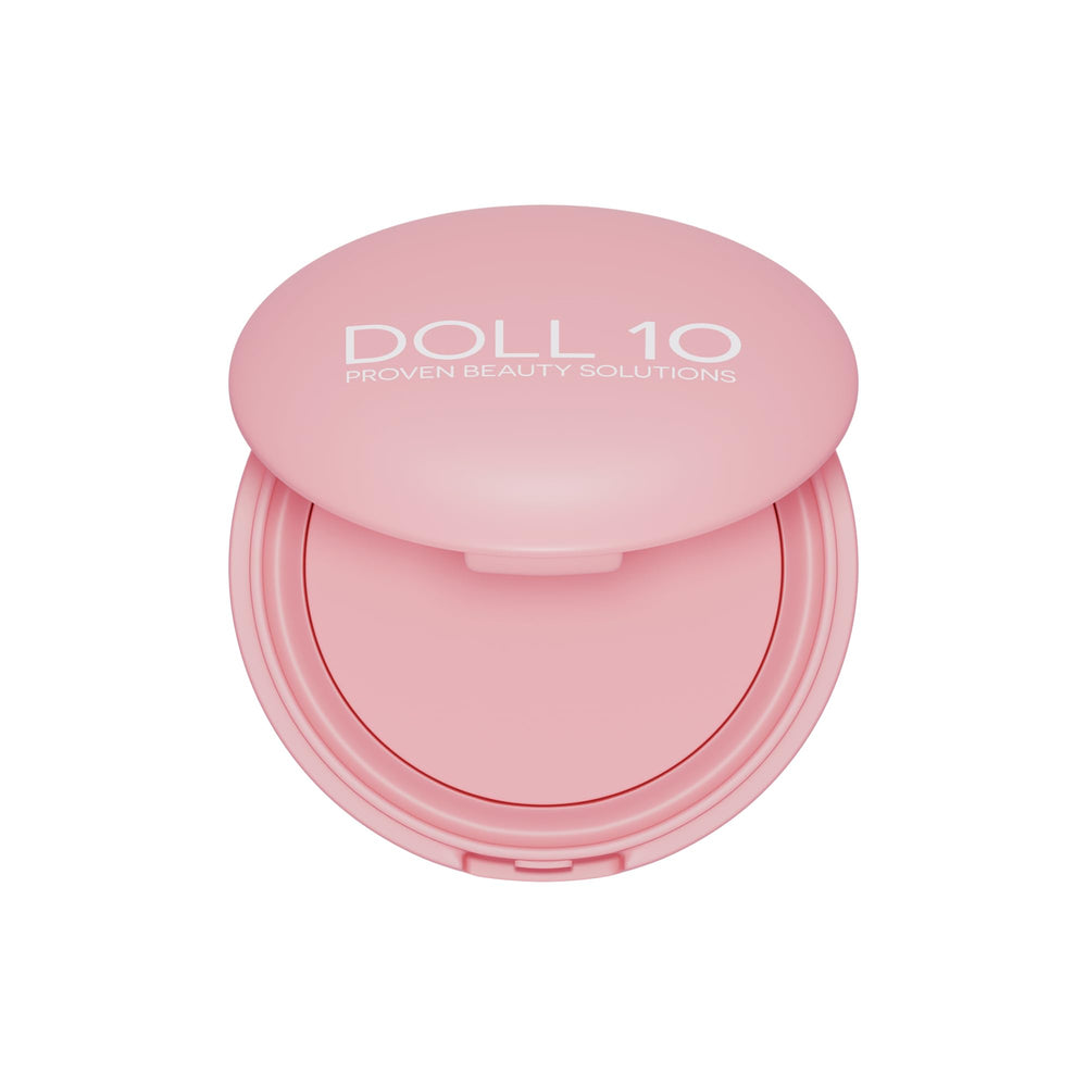 Doll 10 Pink Power Pressed Setting Powder dans son emballage compact, pratique pour retouches.
