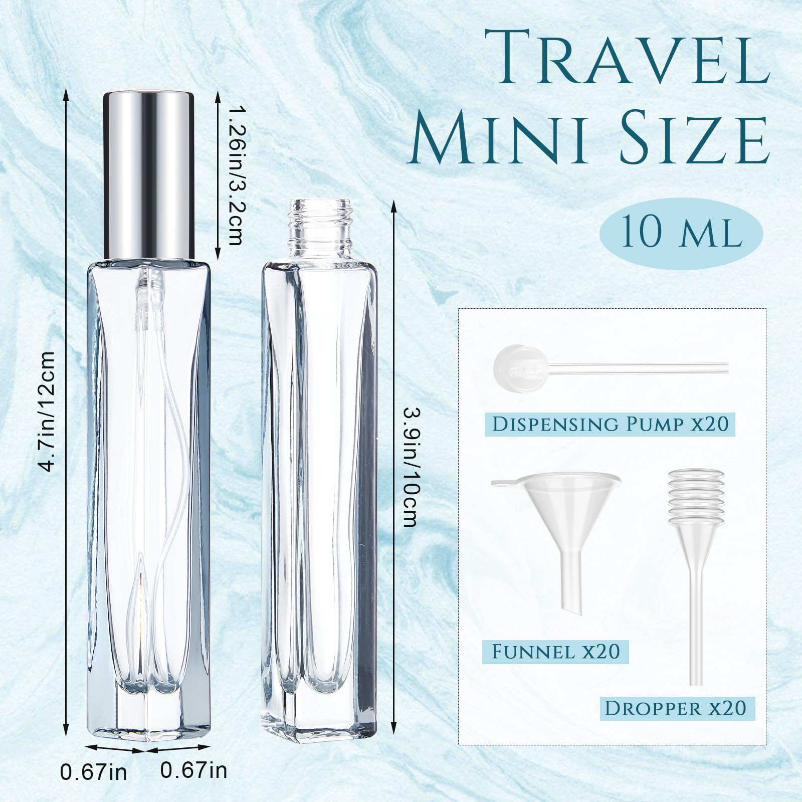 Domensi bouteille parfum 10ml vert, design réutilisable et portable.