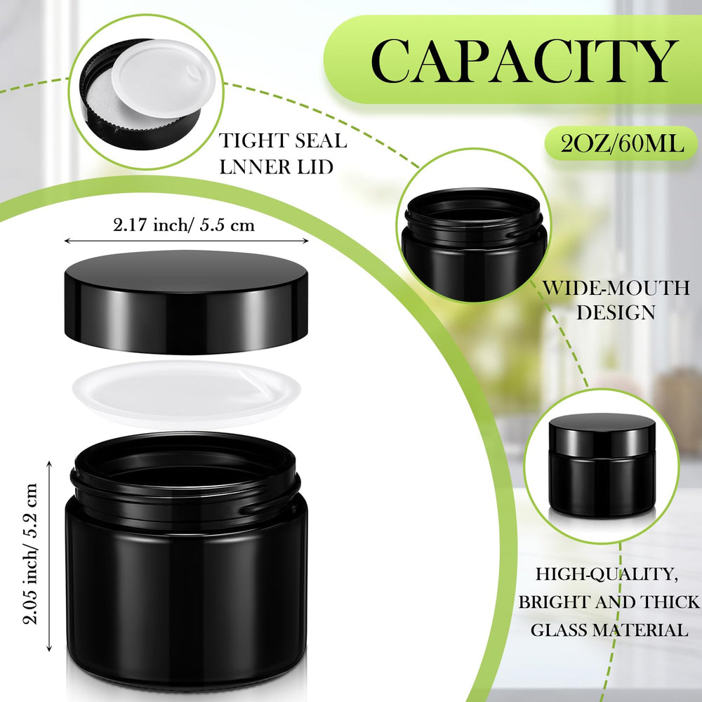Pot Domensi en verre 2 oz dimensions compactes pour voyage.