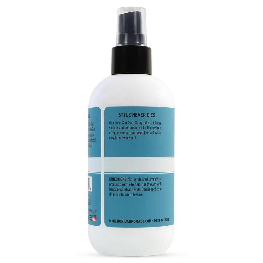 Don Juan Spray Coiffant Sel Marin: texture et volume visibles après application sur les cheveux.