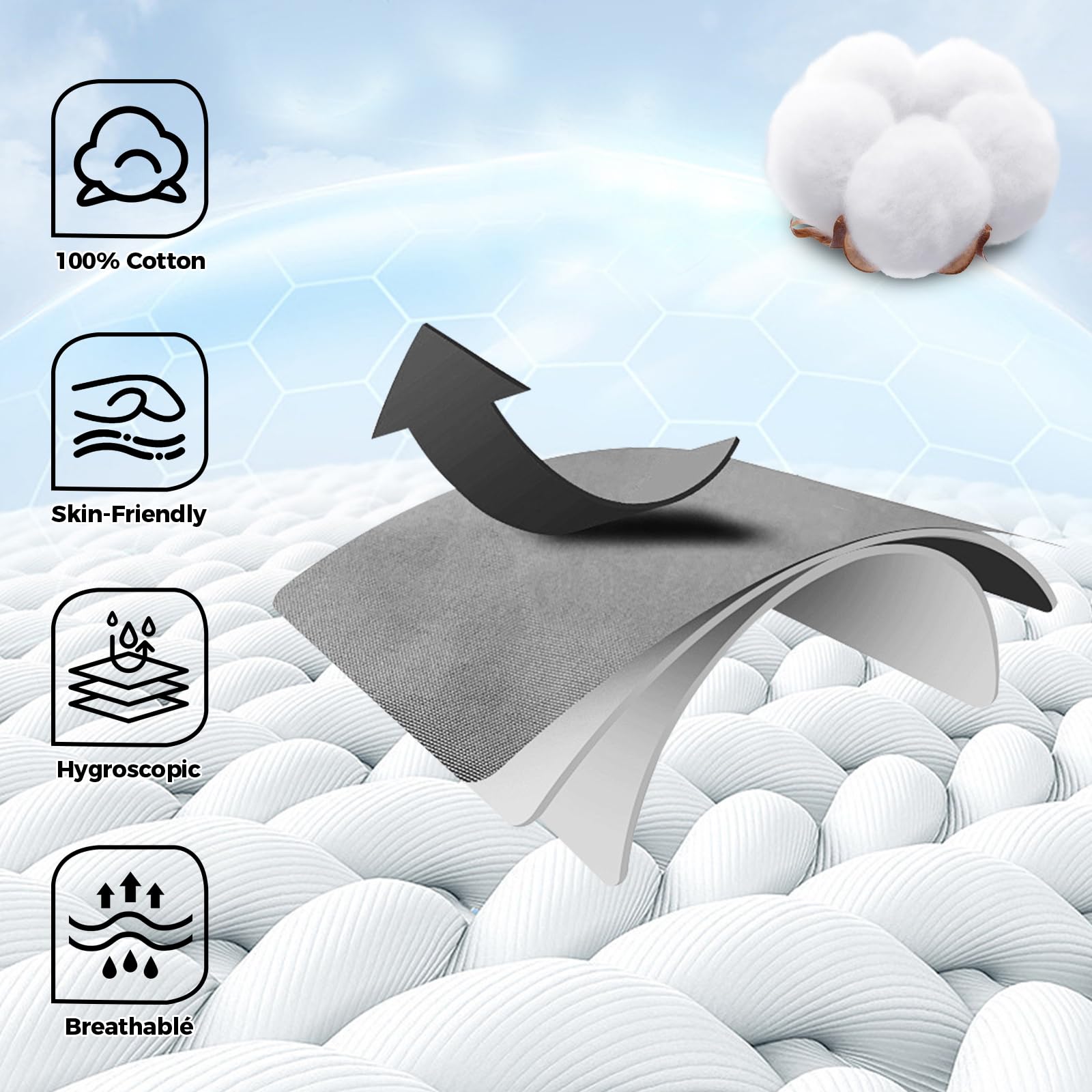 Gants Donfri coton hydratants noir taille L pour nuit hydratante.