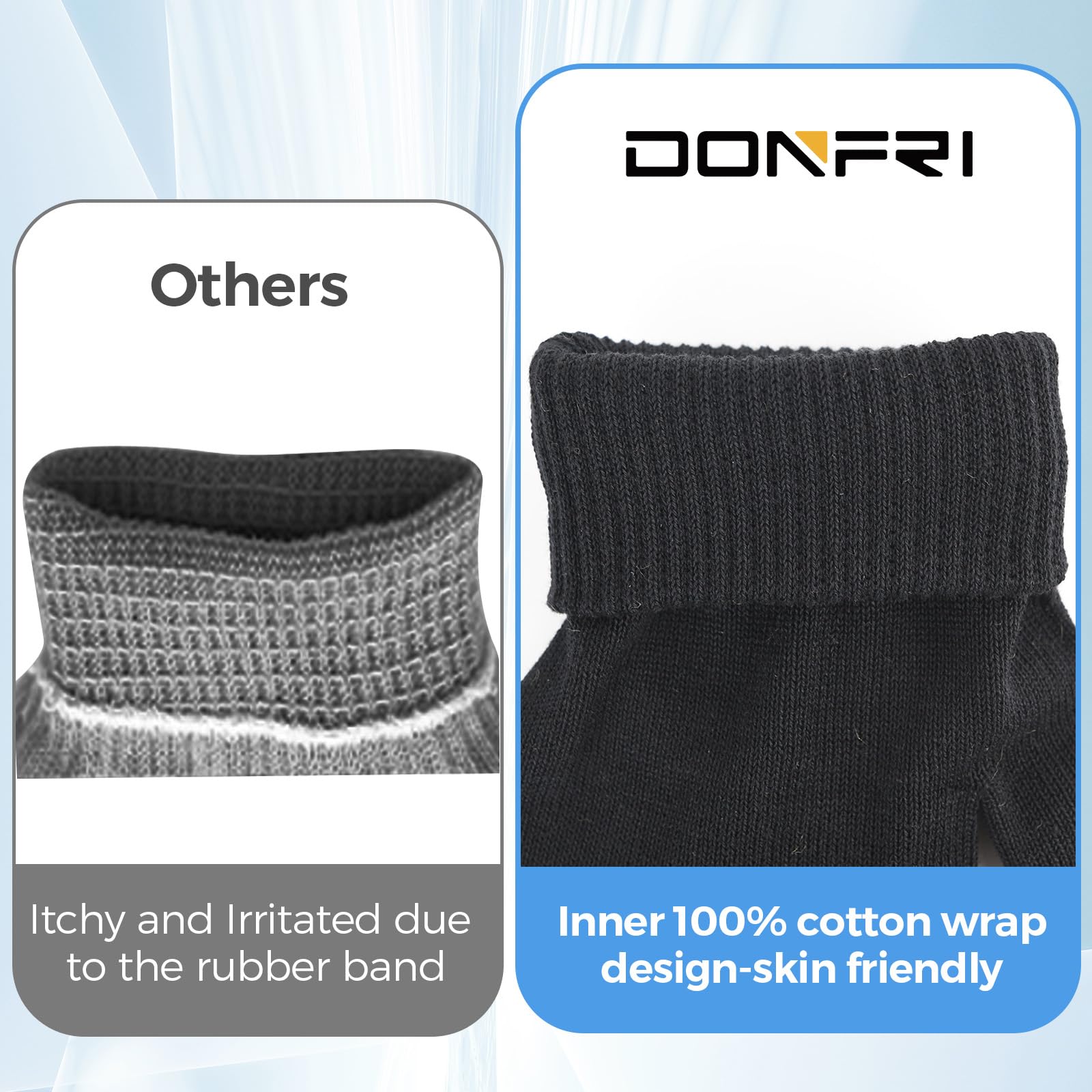 Gants Donfri coton hydratants noir taille L usage quotidien.