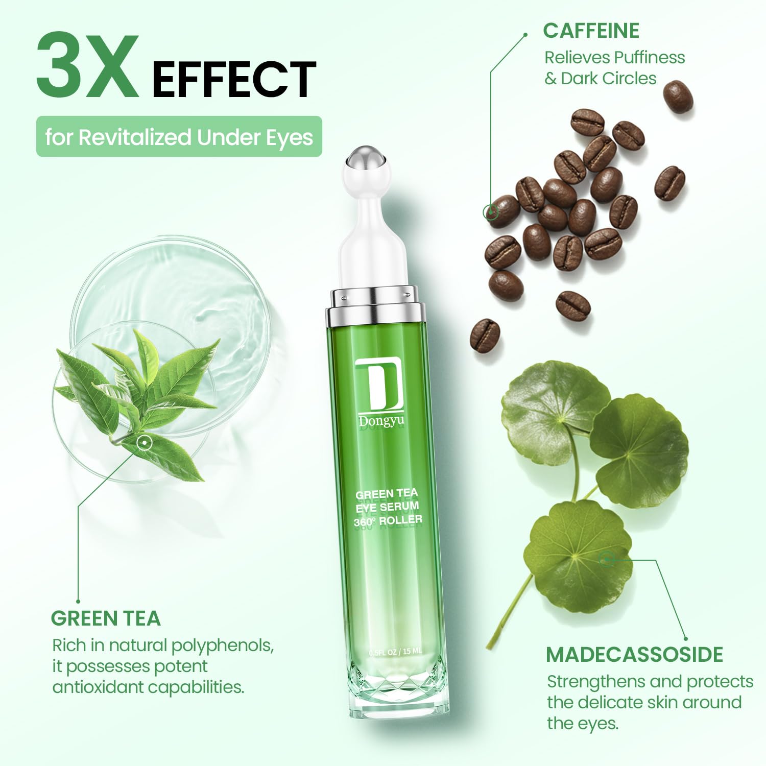 Dongyu Crème Yeux Hydratante à texture légère, idéale jour et nuit.