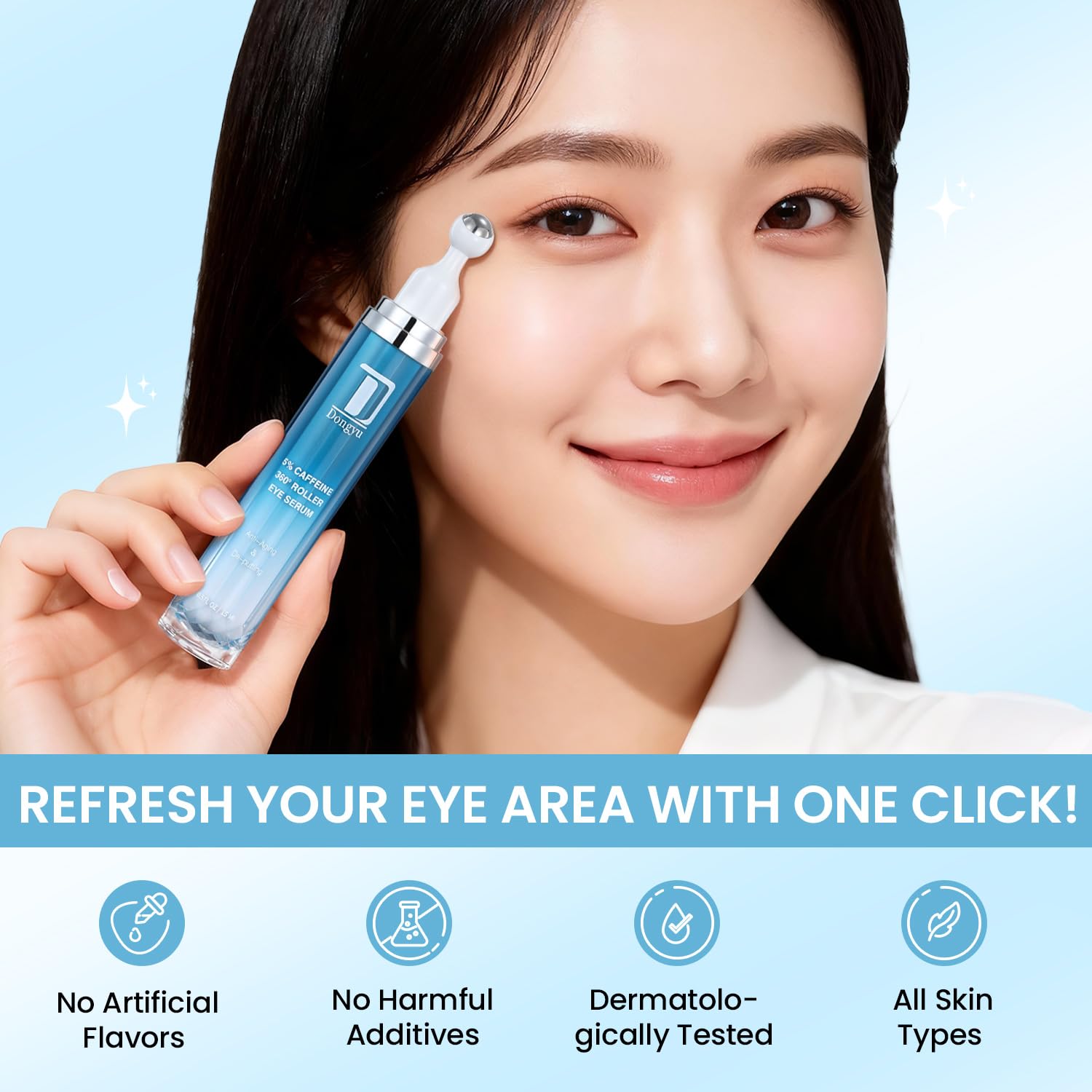 Dongyu Staying Up Saviour roller supports quick eye refresh before meetings.