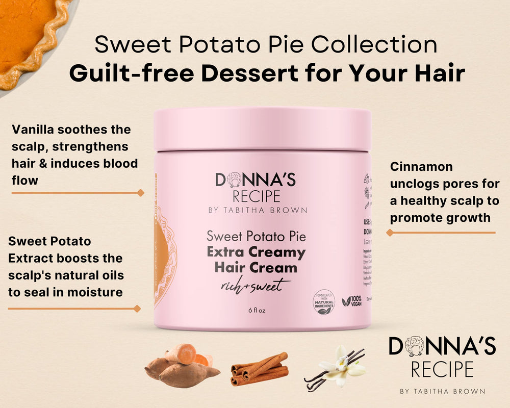 Donna's Recipe Tabitha Brown crème-cheveux sans sulfates — formule douce pour usage quotidien