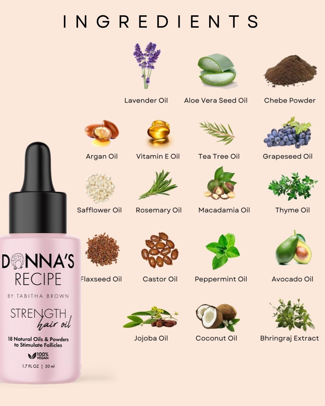 Donna's Recipe par Tabitha Brown – massage-cuir-chevelu, stimulation de la circulation et détente.