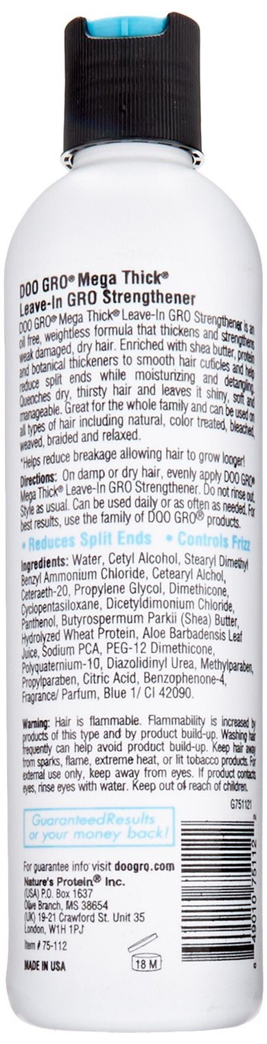 DOO GRO Mega Thick Strengthener Leave-in en application, facilité de distribution légère.