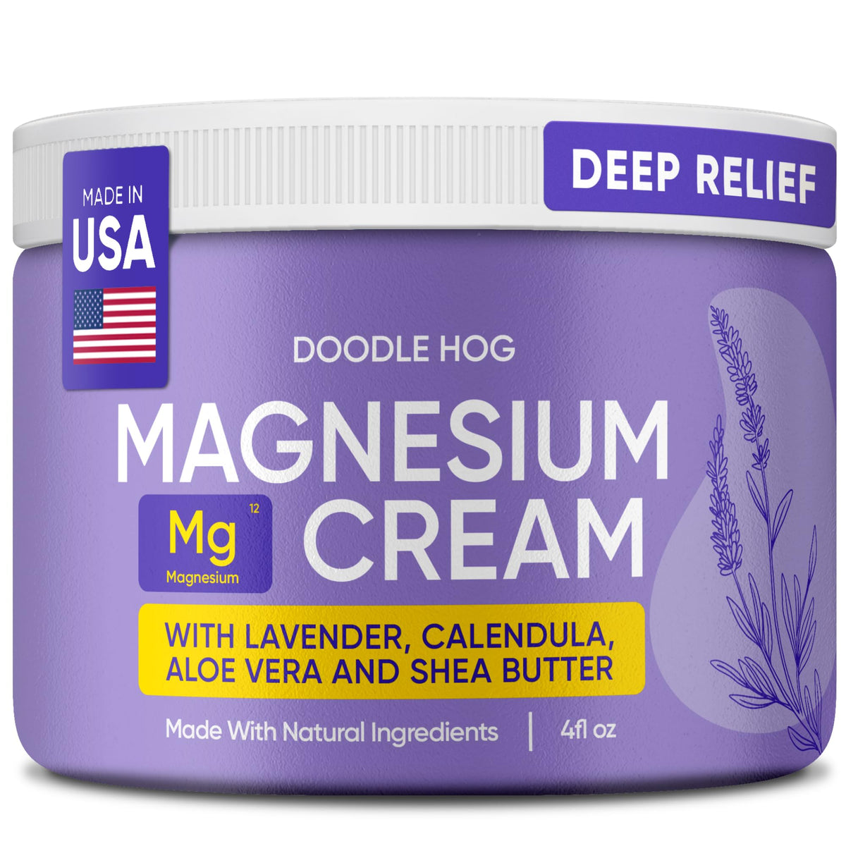 DOODLE HOG Crème Magnésium lavande: application apaisante avant le coucher.