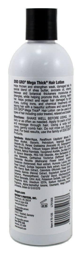 DOO GRO lotion croissance triple force - texture crème, hydratation durable et démêlage facilité