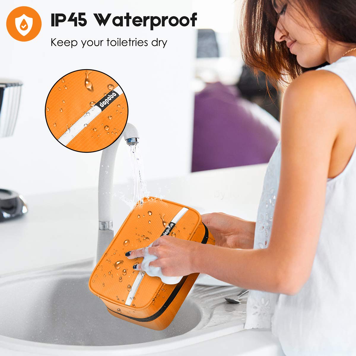 dopobo Trousse de toilette avec crochet intégré pour suspendre.