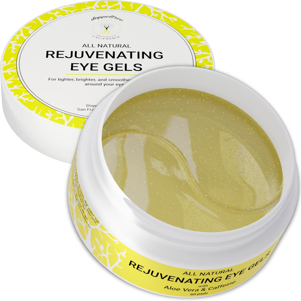 Patchs yeux Doppeltree caféine sur gel rafraîchissant, effet revigorant.