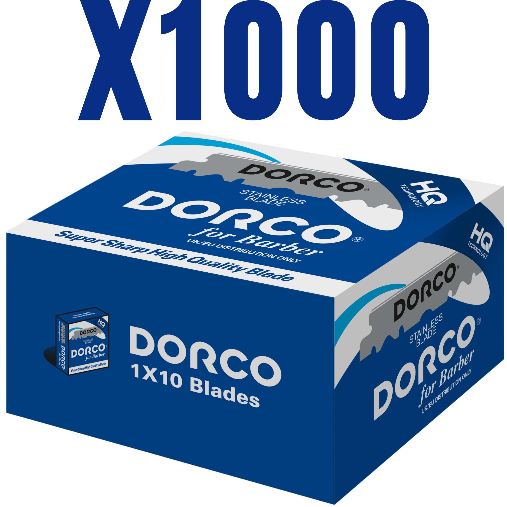 Ensemble de boîtes Dorco contenant 1000 lames pour longue utilisation.