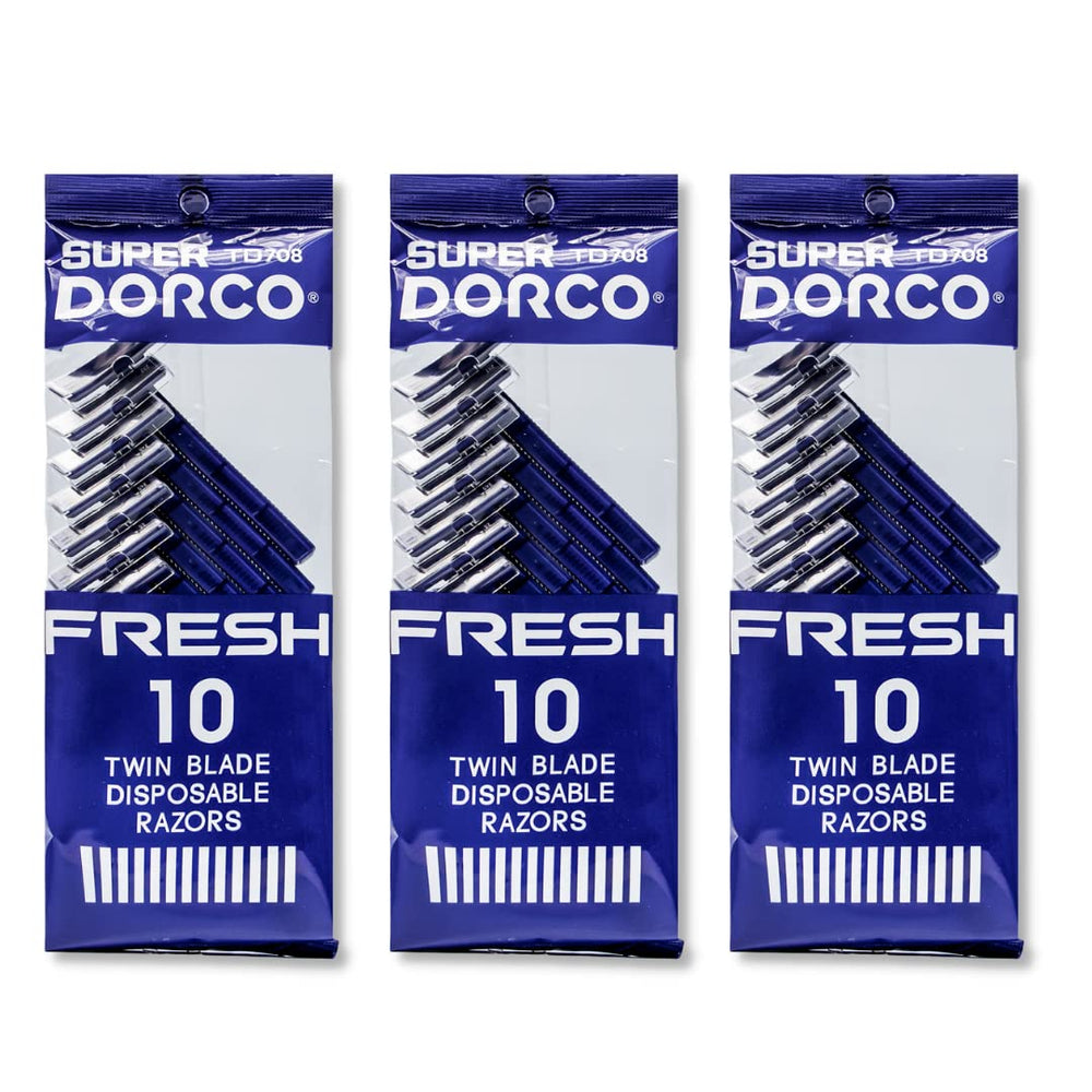 Dorco Fresh rasoir jetable à tête double pour un rasage précis.