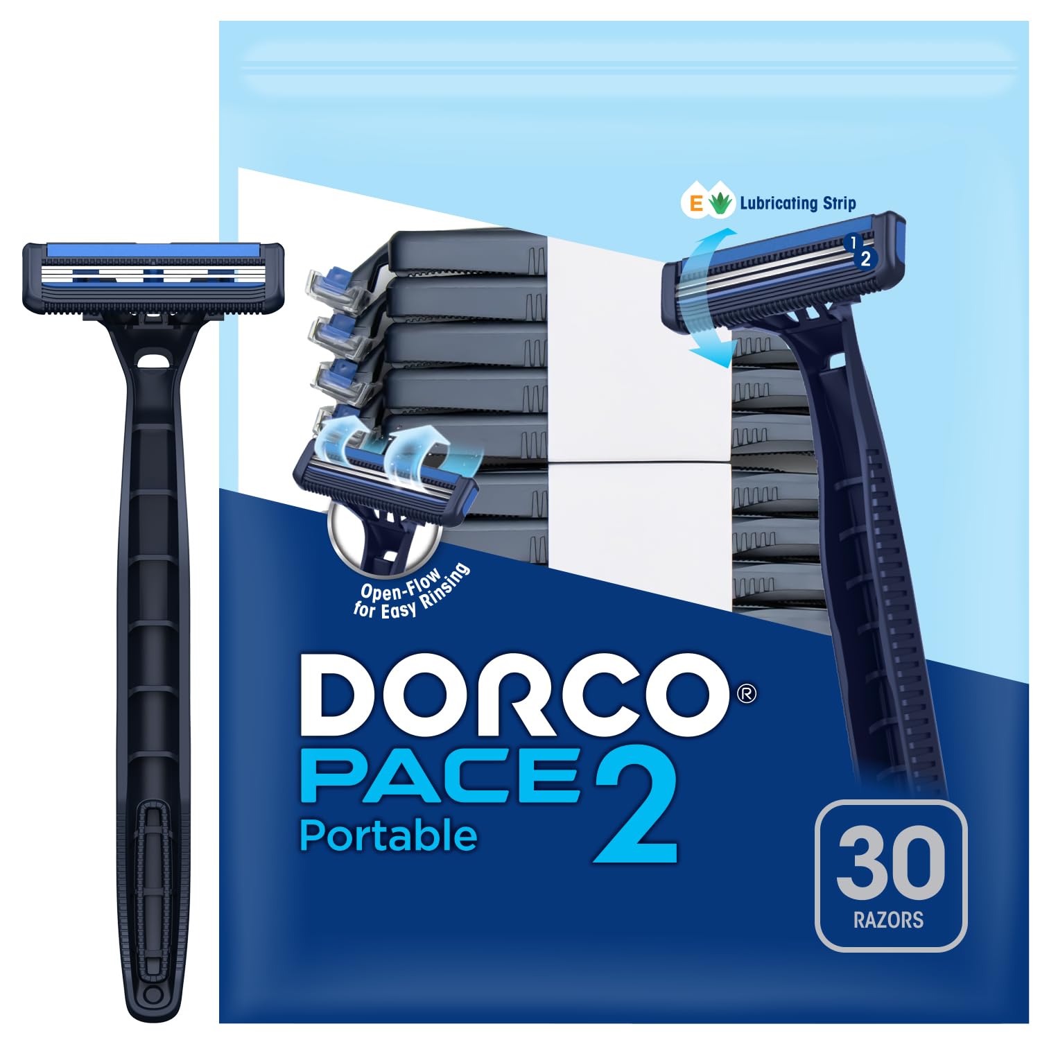 Dorco Pace 2 rasoir jetable premier plan, prise en main confortable pour un rasage précis