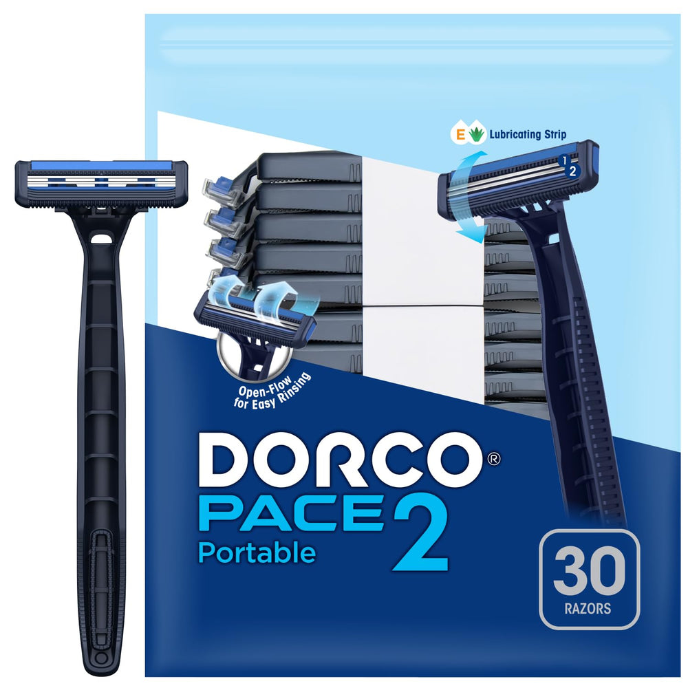 Dorco Pace 2 rasoir jetable premier plan, prise en main confortable pour un rasage précis