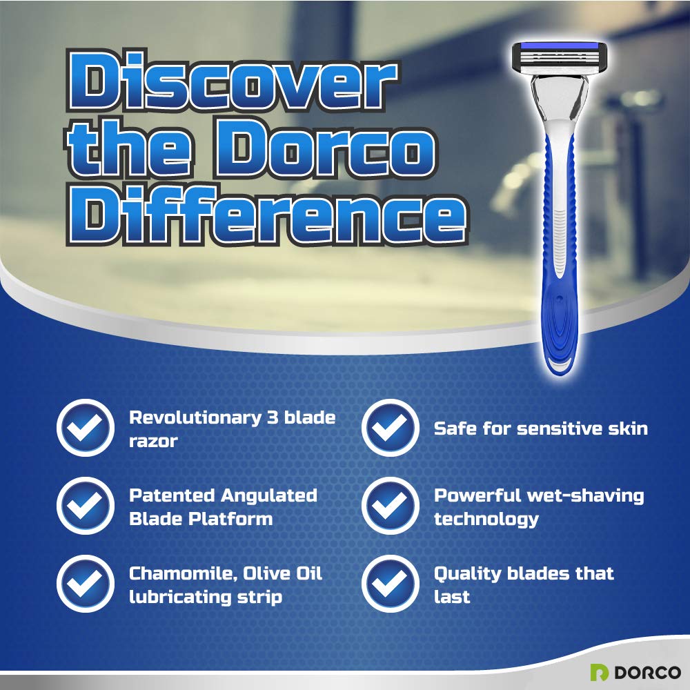 Dorco Pace 3: bande lubrifiante camomille olive allantoin pour apaiser la peau.