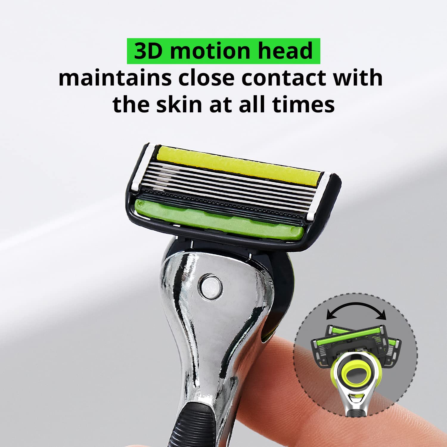 Tête pivotante 3D Motion facilite le rasage autour des contours.