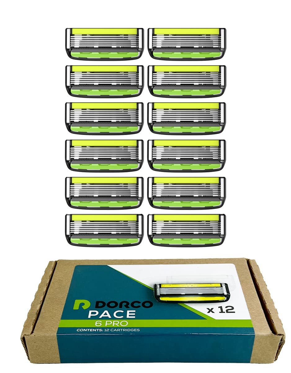 Dorco Pace 6 Pro recharges 12 unités pour un rasage constant et économique