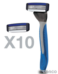 Dorco Pace 3, lames triples pour un rasage précis et confortable.