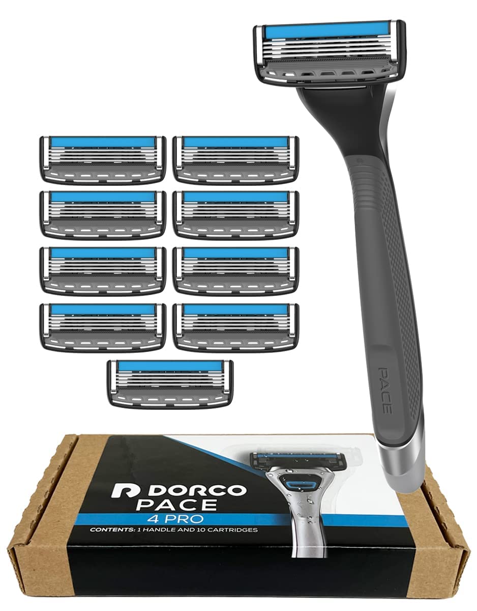 Dorco Pace 4 Pro – rasoir Manche pour prise en main confortable et rasage fluide