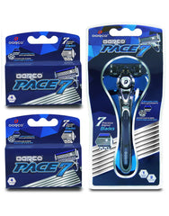 Dorco Pace 7 avec sept lames courbes pour un rasage précis et confortable.