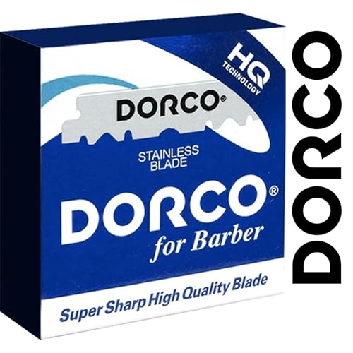 Ambiance rasage humide avec lames Dorco et produit de rasage.