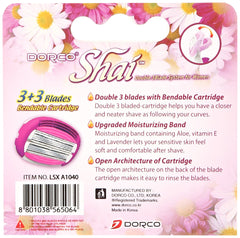 Dorco Shai 4 cartouches pour l'usage quotidien, remplacement rapide et fiable.