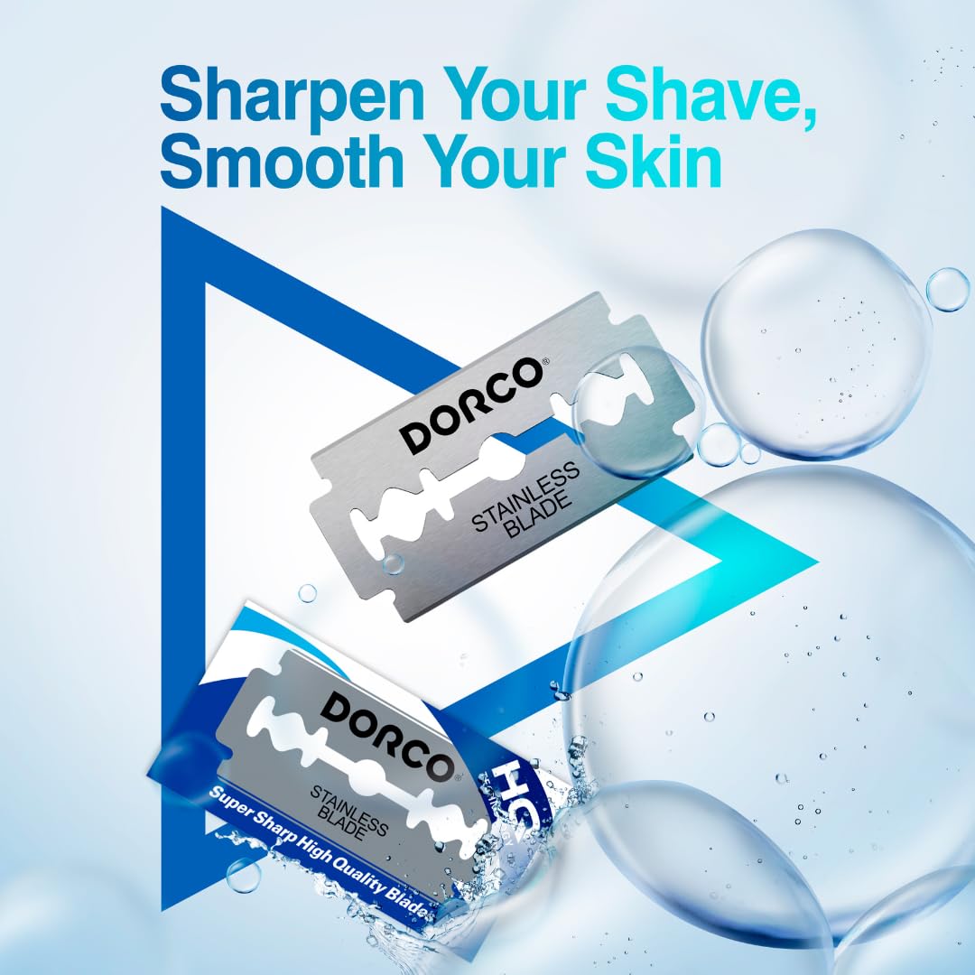 Dorco ST300: emballage compact facilitant le rangement des lames.
