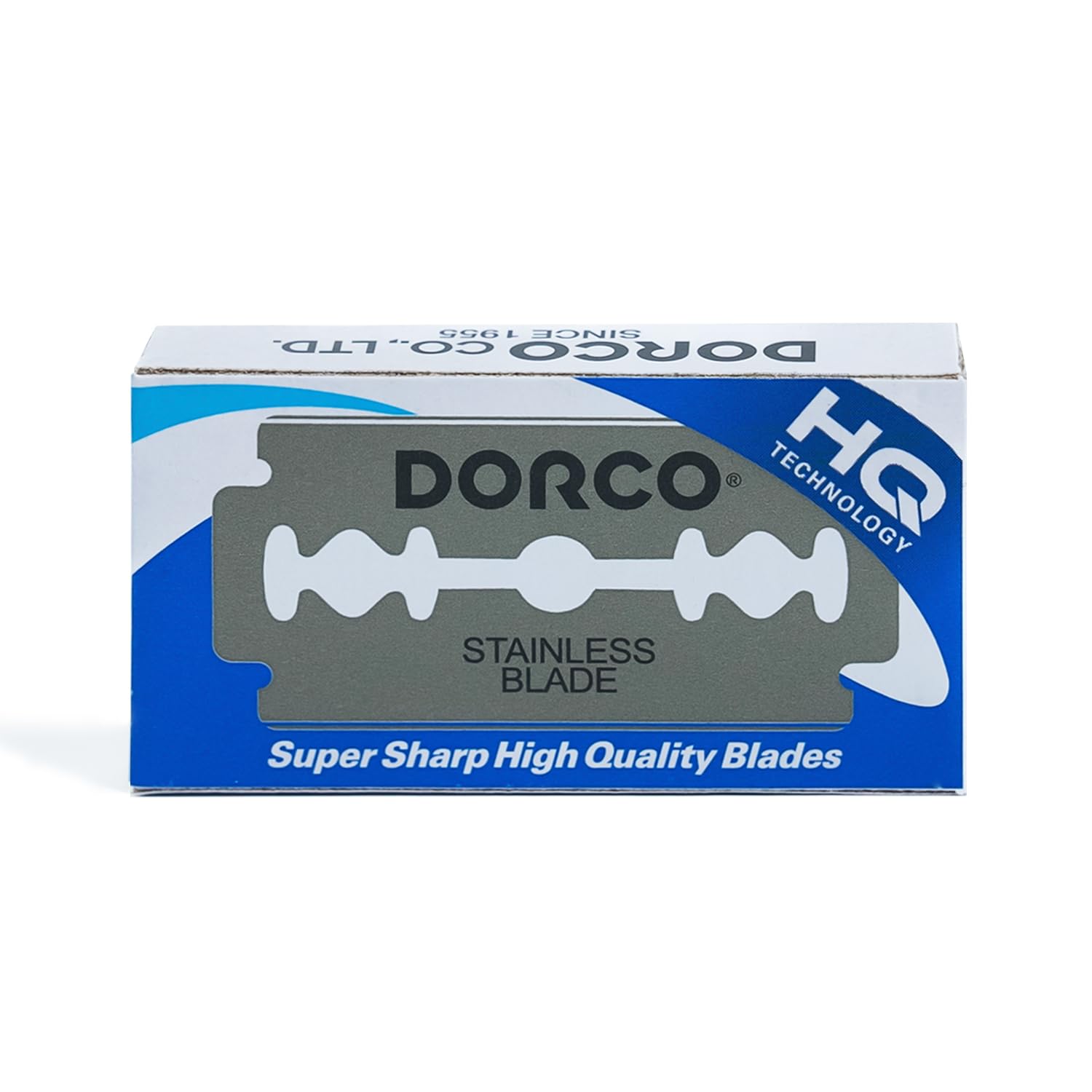Gros plan sur la lame Dorco ST300 platine, tranchant durable et net.
