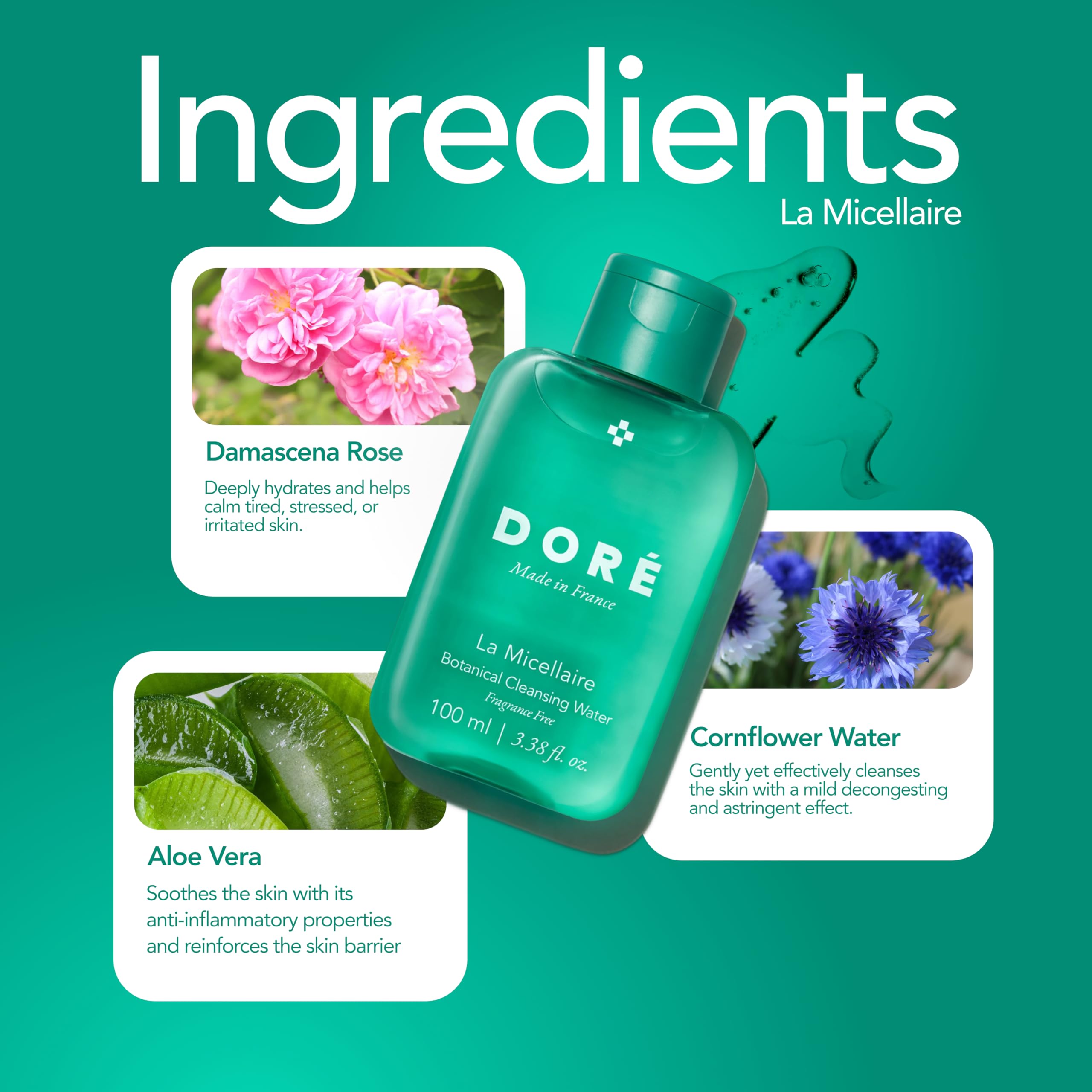 Doré Aloe Vera apaise et renforce la barrière cutanée.
