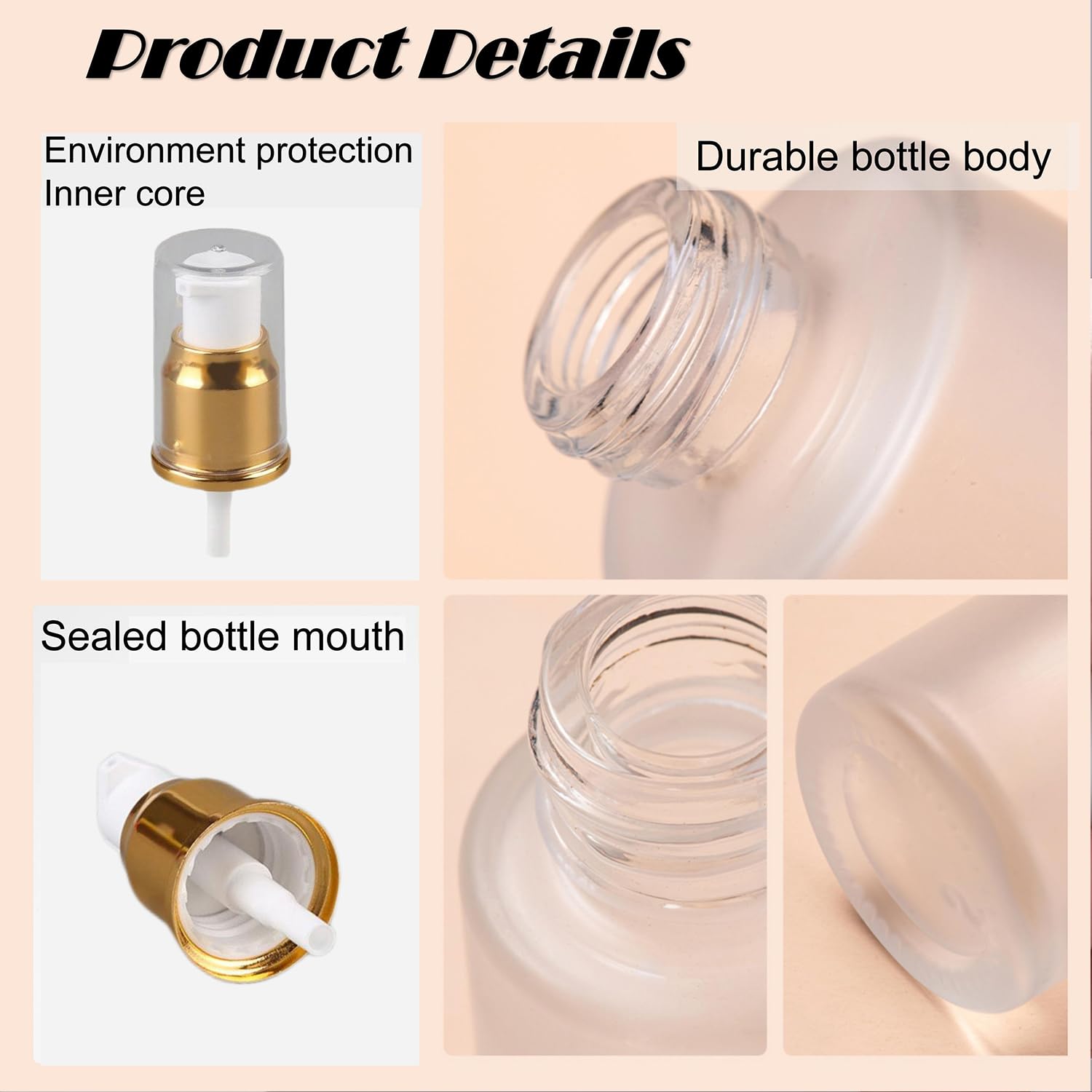 Doromy bouteilles lotion 60ml verre givré réutilisables, idéal voyage et usage maison.