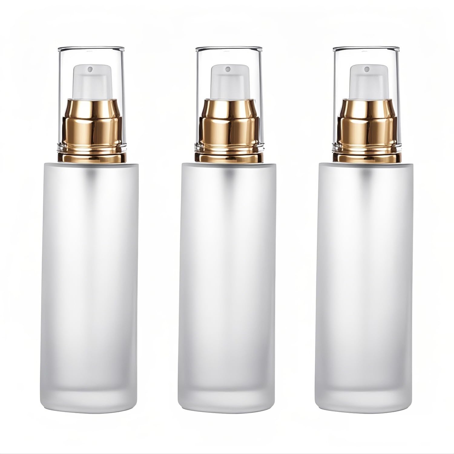 Doromy bouteilles lotion pompe verre givré 60ml, pratique pour maquillage et voyage.