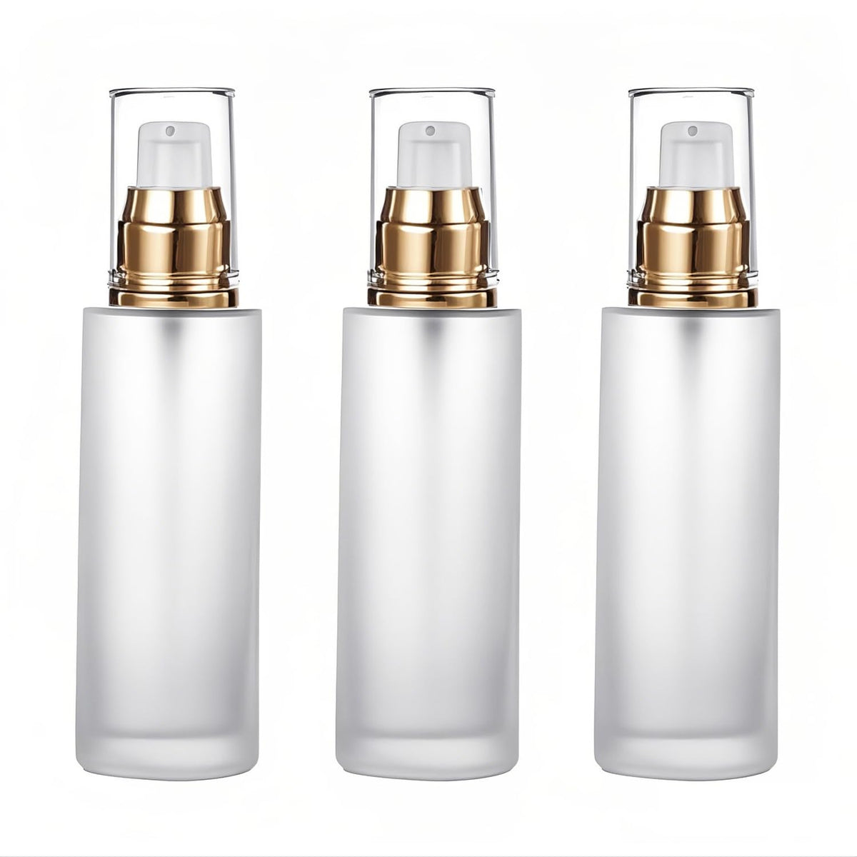 Doromy bouteilles lotion pompe verre givré 60ml, pratique pour maquillage et voyage.