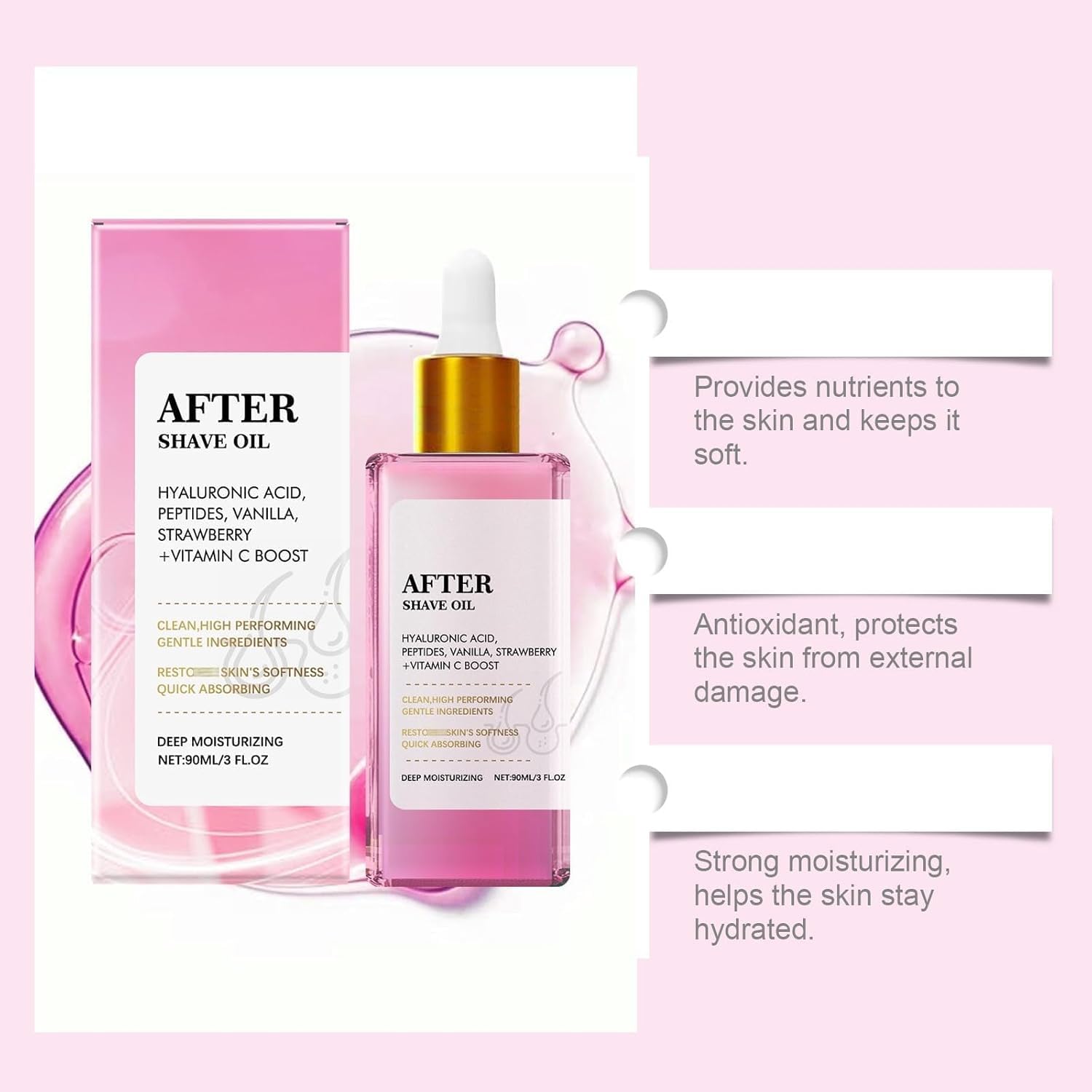 Parfum fraise-vanille du produit, ambiance gourmande et agréable.