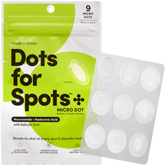 Dots for Spots patchs microdards sur le visage ciblent les imperfections pour une peau plus nette.