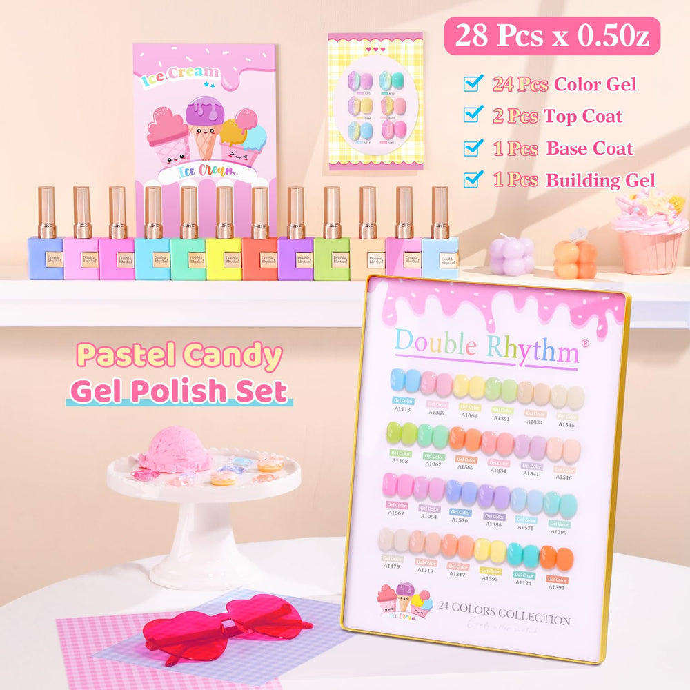 Double Rhythm base gel et top gel clairs pour une finition nette et durable.