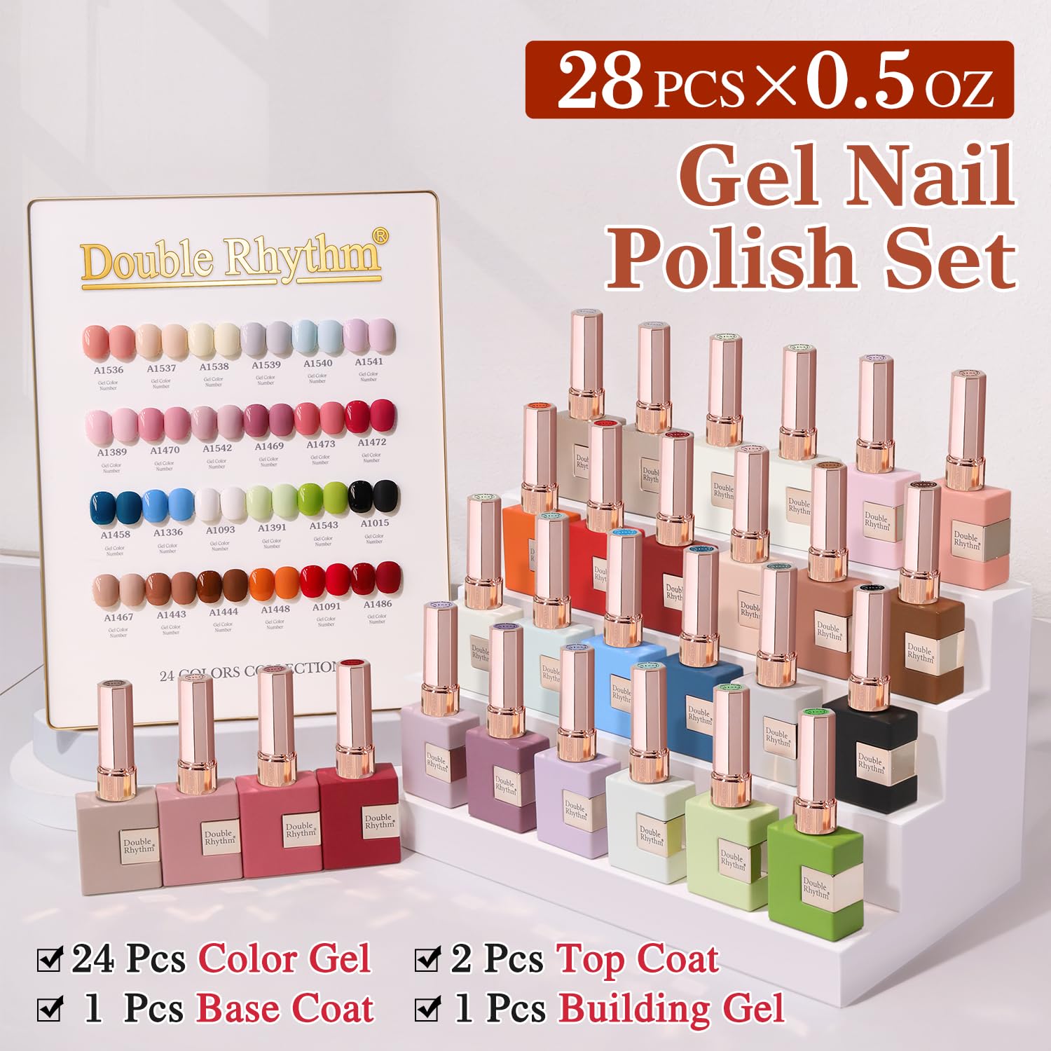 Double Rhythm – base et top gel inclus pour une manucure durable.