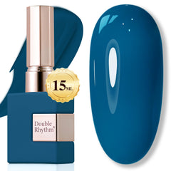 Vernis gel Double Rhythm 15ml: bouton en bouteille élégante et teinte naturelle.