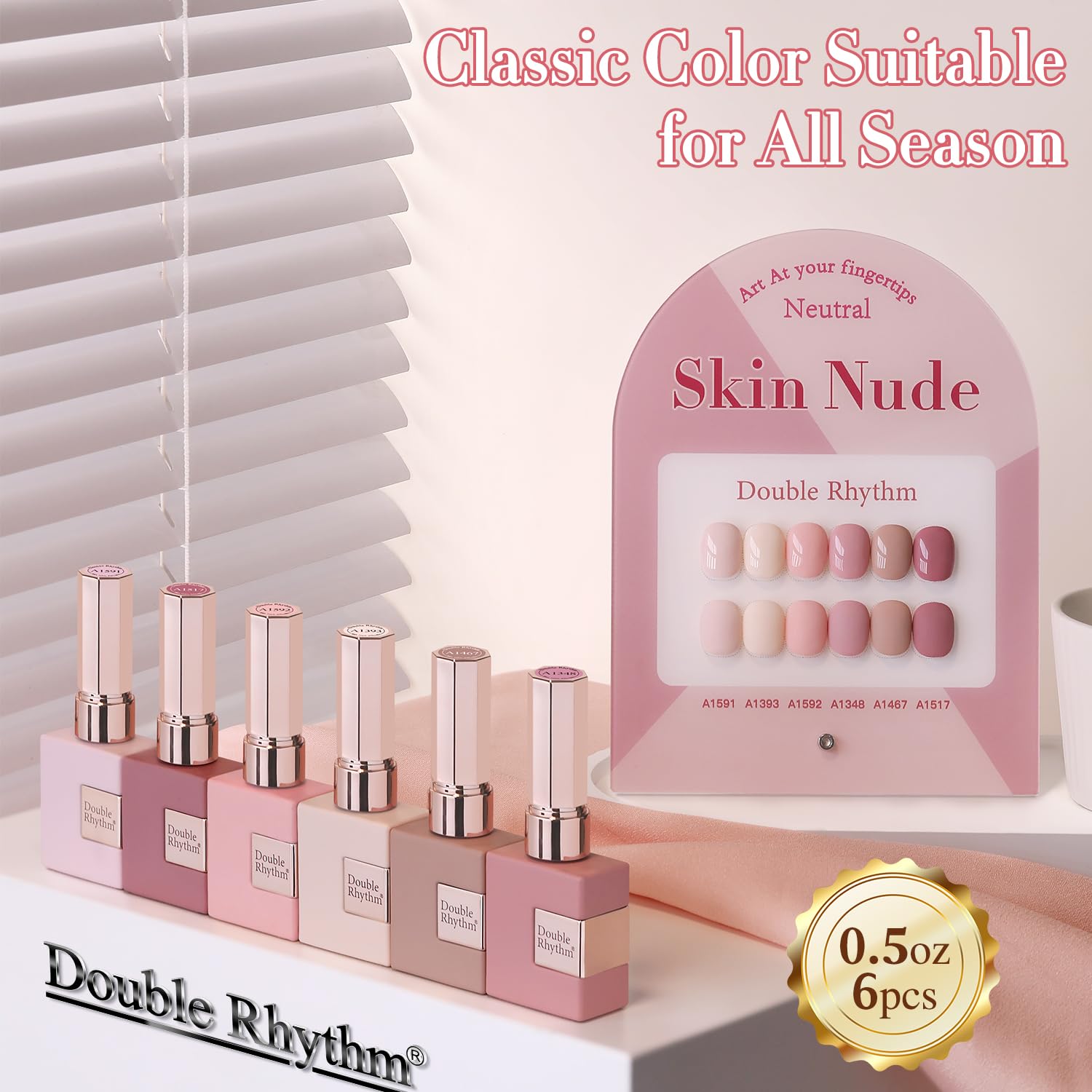 Double Rhythm vernis gel 15ml, 6 teintes prête à l’emploi pour vos ongles.