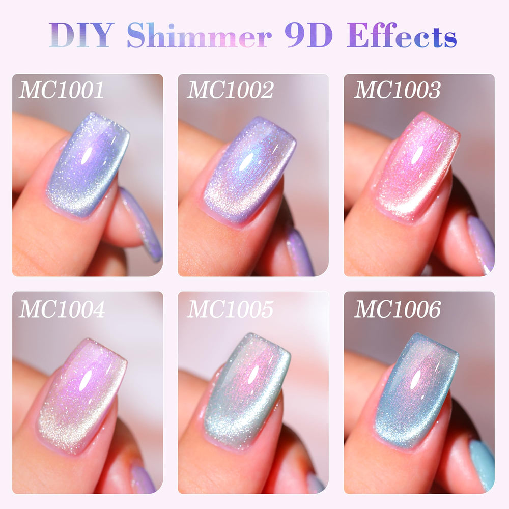 Double Rhythm nail with cat-eye effect achieved by magnet