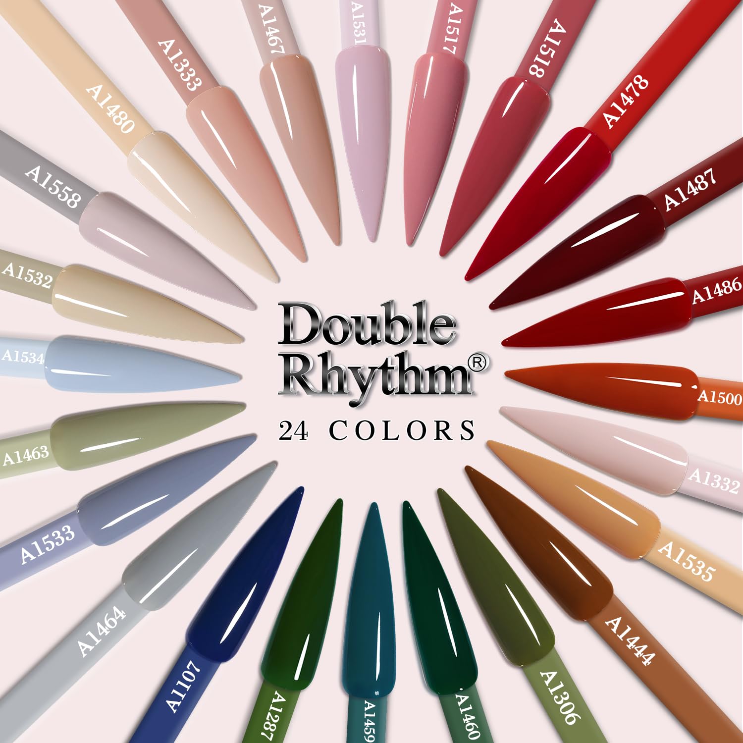 Double Rhythm échantillons de couleurs, sélection facile pour une manucure personnalisée.