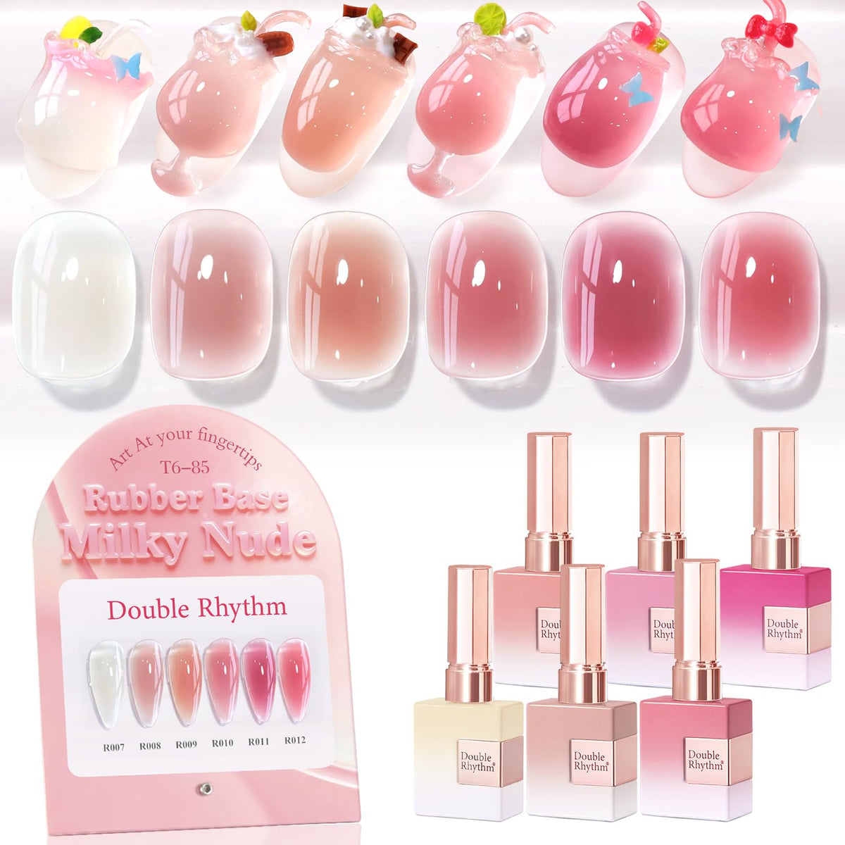 Double Rhythm ensemble vernis gel 6 pièces 15 ml prêt à appliquer et uniformes