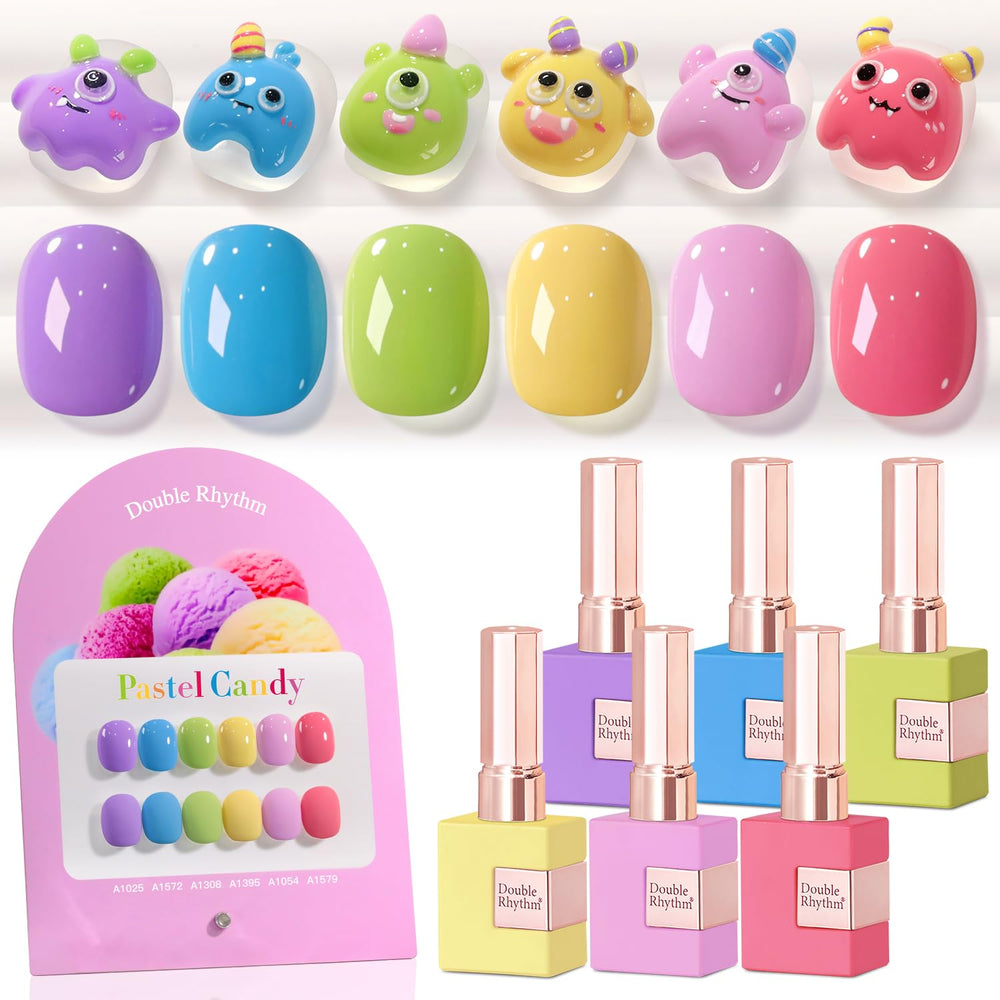 Double Rhythm: ensemble vernis gel 6 pièces 15ml, couleurs variées pour maison.