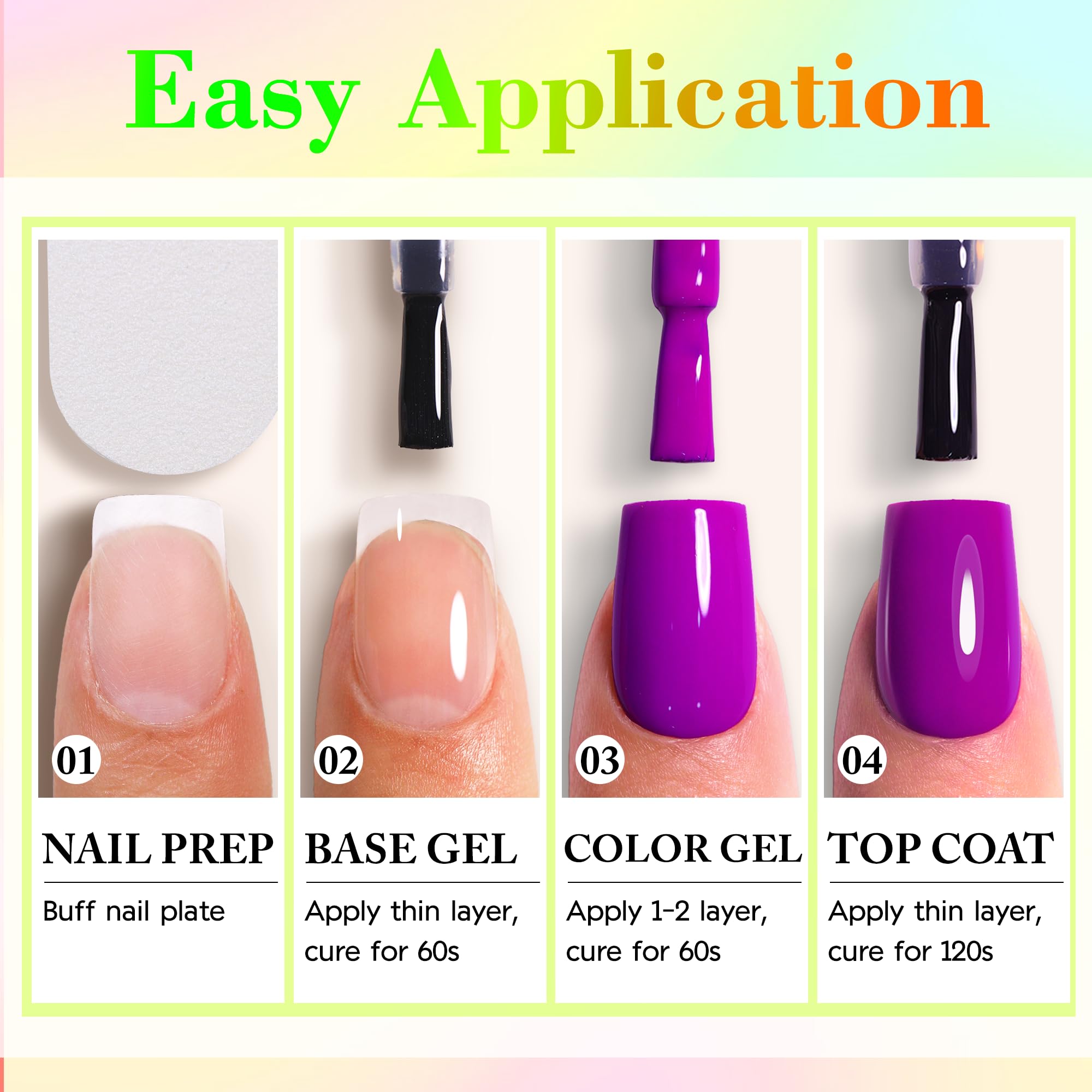 Double Rhythm Gel Vernis Neon: utilisation domestique pratique et polyvalente sur ongles.