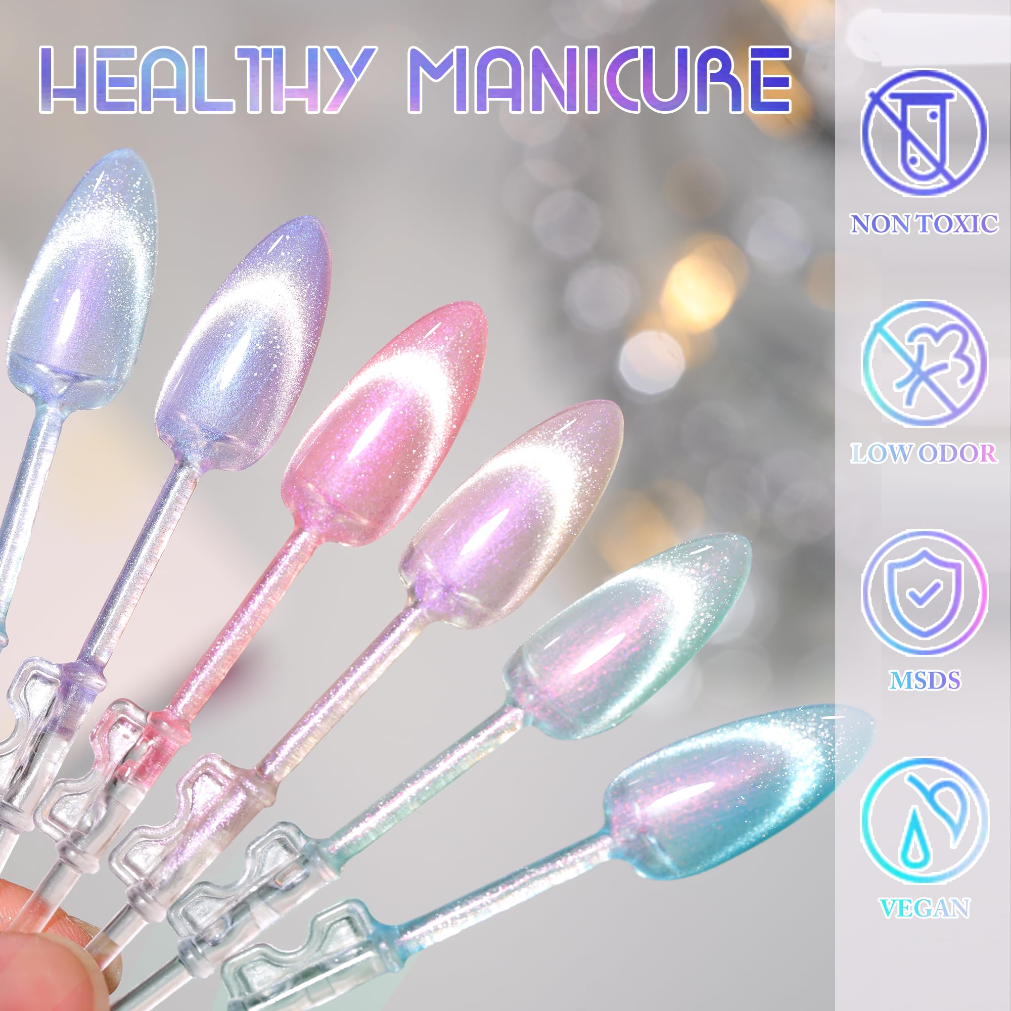 Double Rhythm gel polish curing under LED lamp